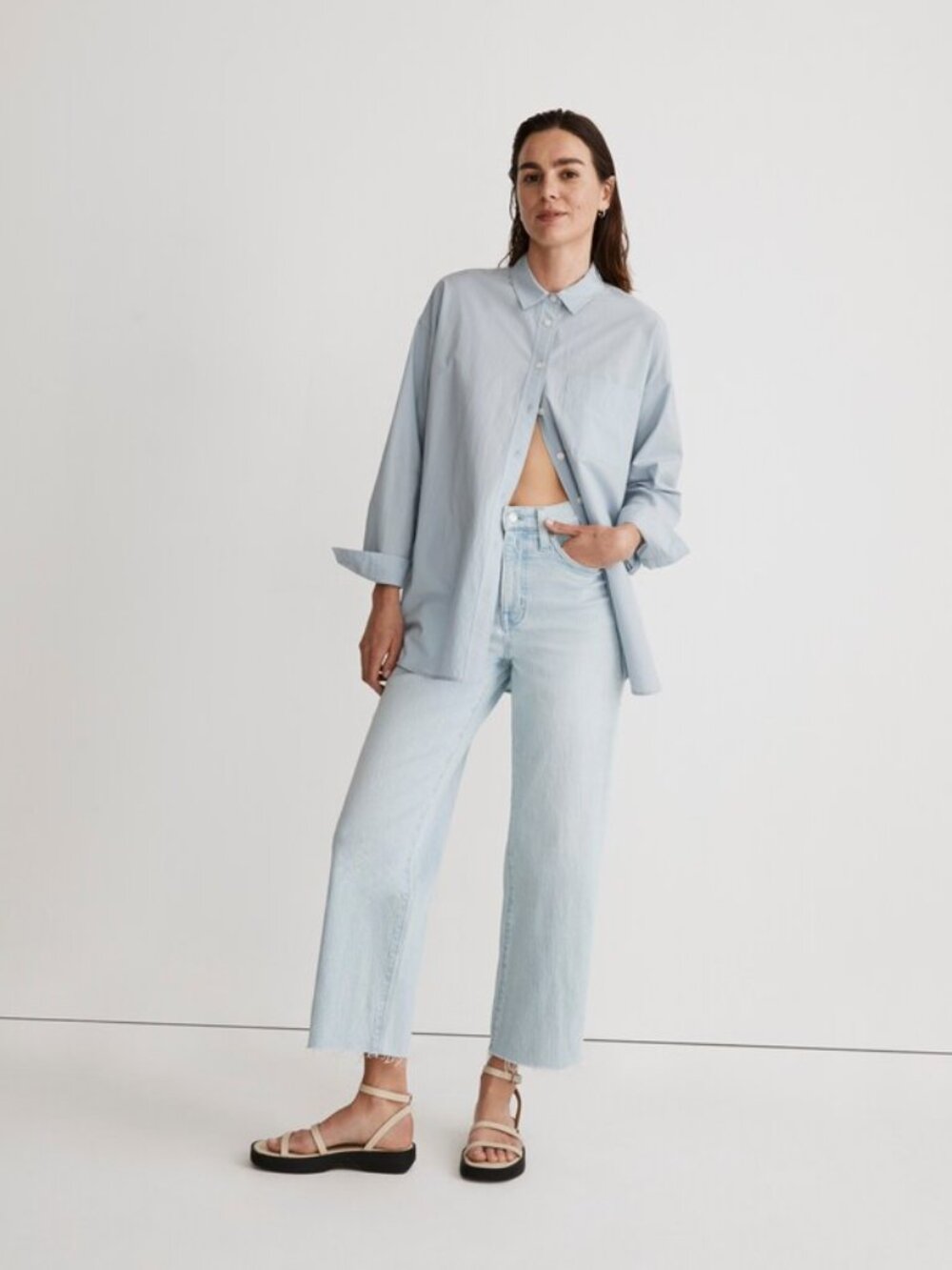 Madewell Light Wash The Perfect Vintage Wide Leg Crop Jean Size 23